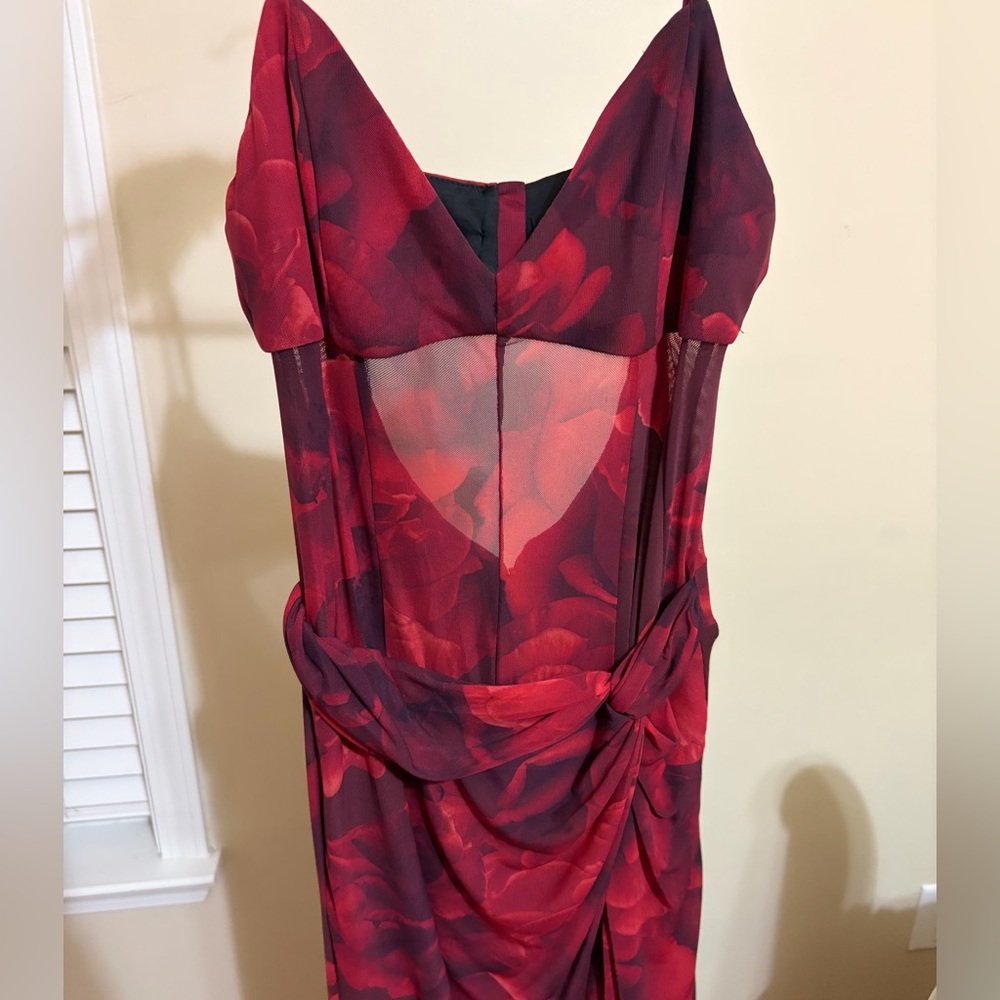 ASOS Red Floral Maxi Dress